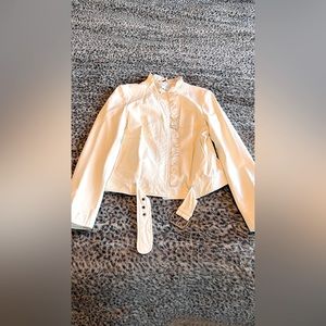 100% Genuine white leather jacket